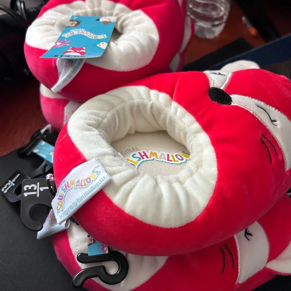 New Red Foxsquishmallow Plush Slippers